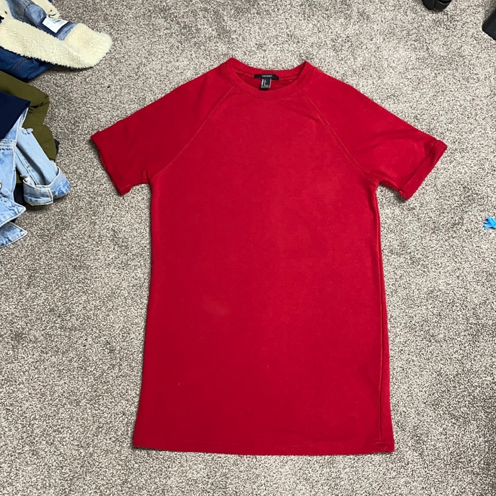Women’s Red Forever 21 cotton t-shirt dress.